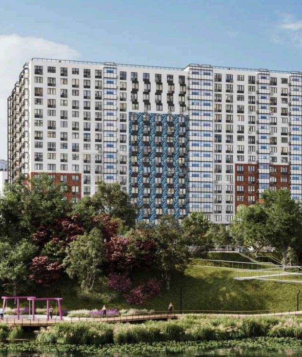 фасад дома, здание по адресу Московская обл, г Видное, деревня Сапроново, мкр Купелинка, кв-л Центральный, д 9
